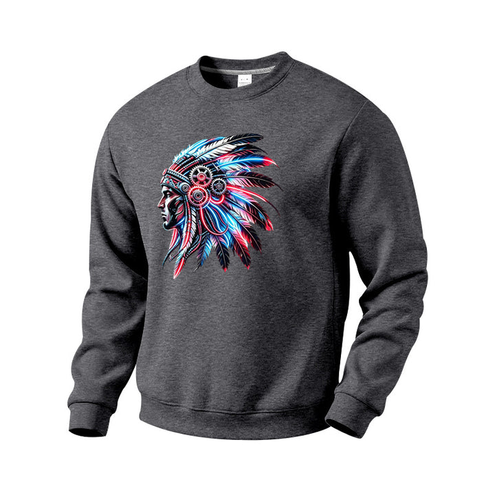 Men's sweatshirt with detailed feather decoration print Mune Fashion