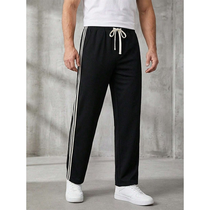 Men's Sporty Leisure Pants with Contrast Stripes Mune Fashion