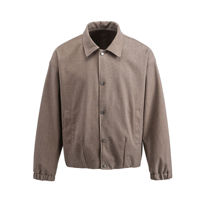 Men's short-cut wool blend blouson with concealed snap button placket Mune Fashion