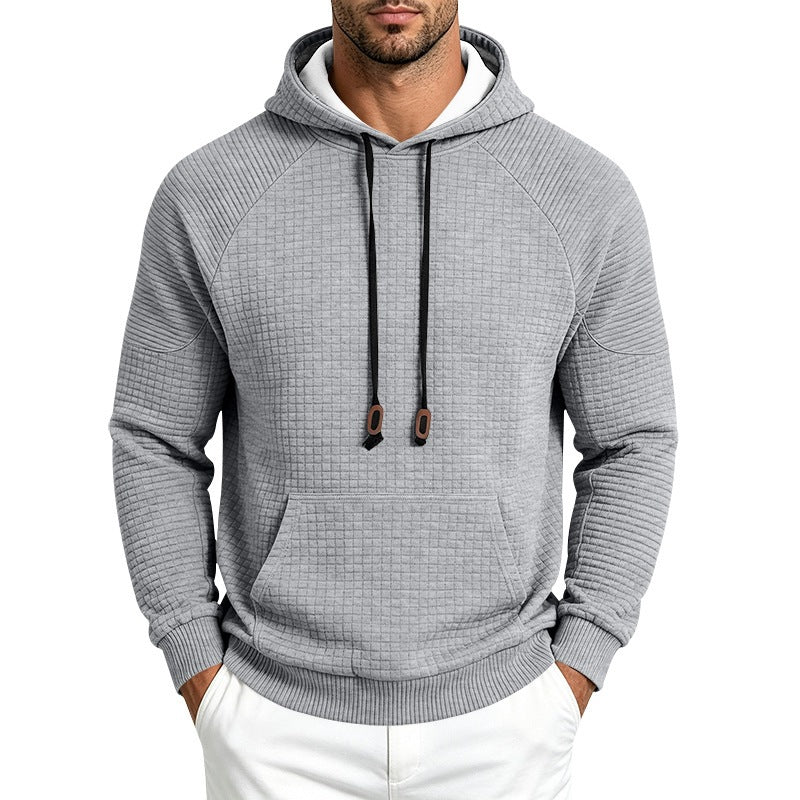 Men's hoodie with waffle texture, raglan sleeves, and kangaroo pocket Mune Fashion
