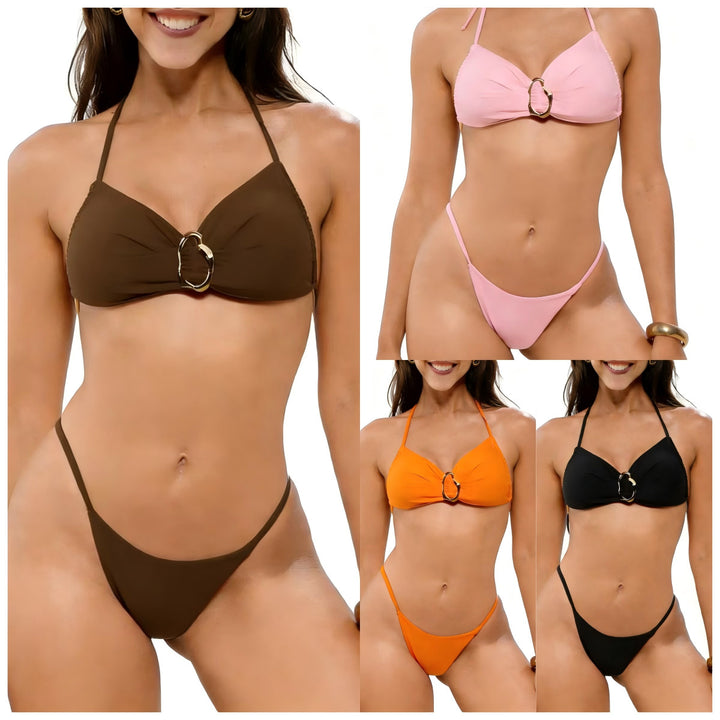 Damen Modischer Triangel-Bikini mit verspieltem Schmuckelement Echo Archiv
