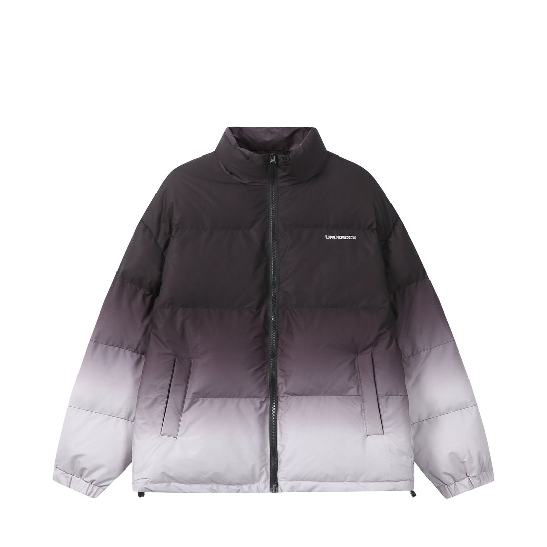 Women’s short padded quilted jacket with high funnel collar and ombré detail Mune Fashion