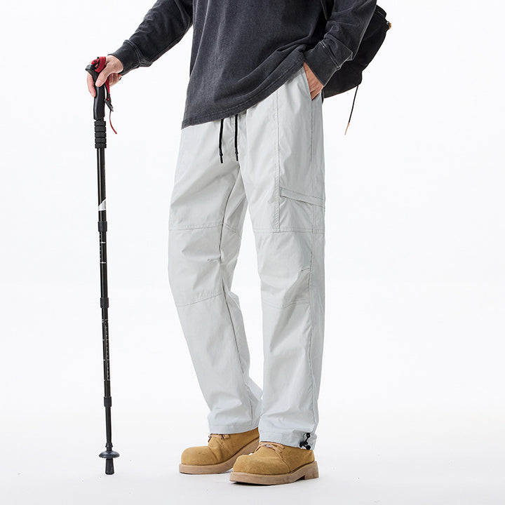 Men's Trekking Cargo Pants with Drawstring Waist, Pre-shaped Knee Panels and Adjustable Hem Mune Fashion