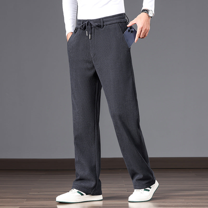 Men's Casual Relaxed-Fit Cotton Blend Sweatpants with Drawstring and Straight Leg Mune Fashion