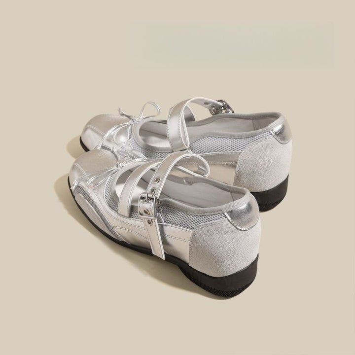 Damen Bequeme Mary-Jane-Ballerinas mit verstellbarem Schnallenriemen und rutschfester Gummisohle Mune Fashion