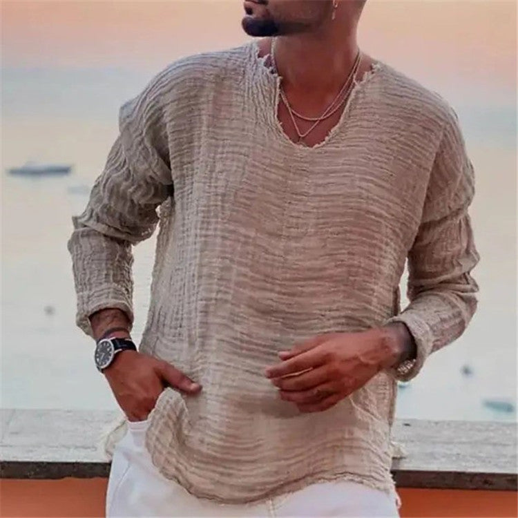 Men's Casual Linen Shirt Mune Fashion