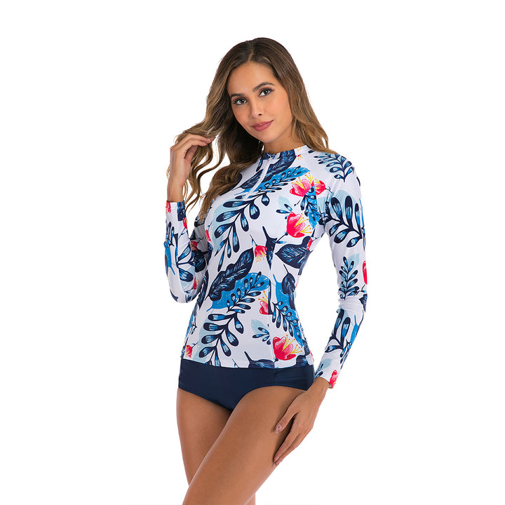 Women Long Sleeve Surf Suit with Floral Pattern Mune Fashion