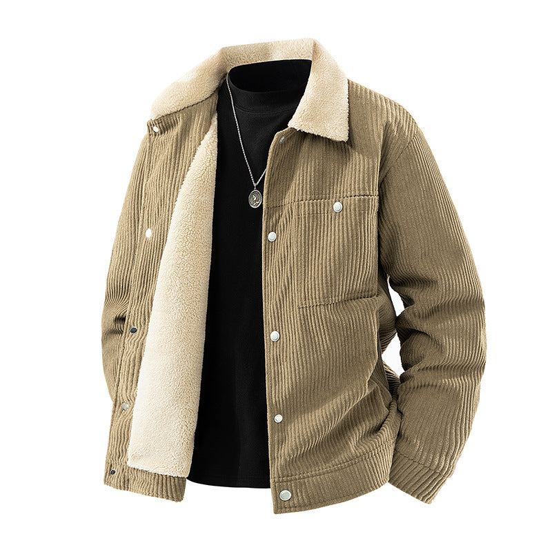 Men's Soft Cord Jacket with Fleece Lining Mune Fashion