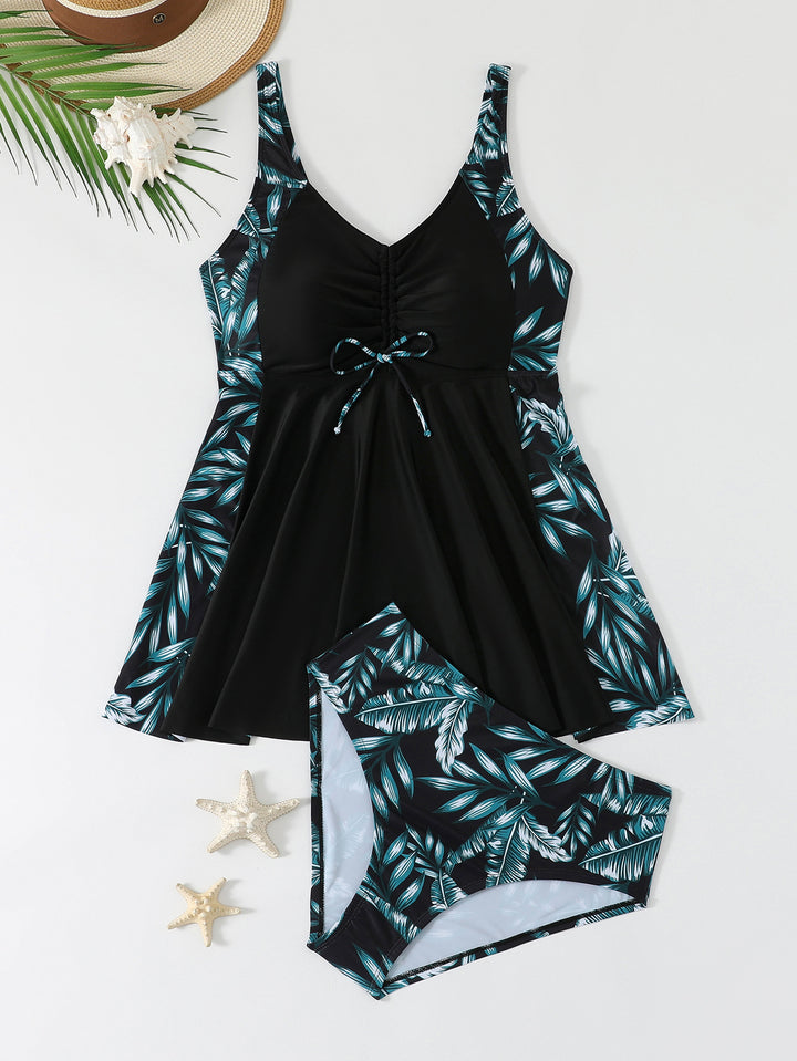 Ladies swimsuit with fashionable ruffle dress look Mune Fashion