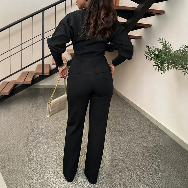 Women’s Fashion Blazer Set with Wide Pants Mune Fashion