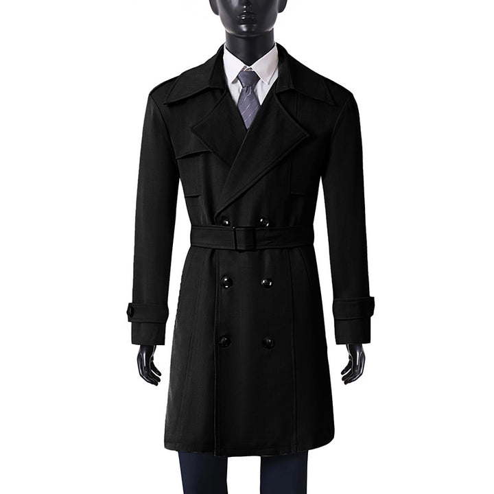 Women's Double-Breasted Trench Coat with Wide Shawl Collar and Epaulettes Mune Fashion