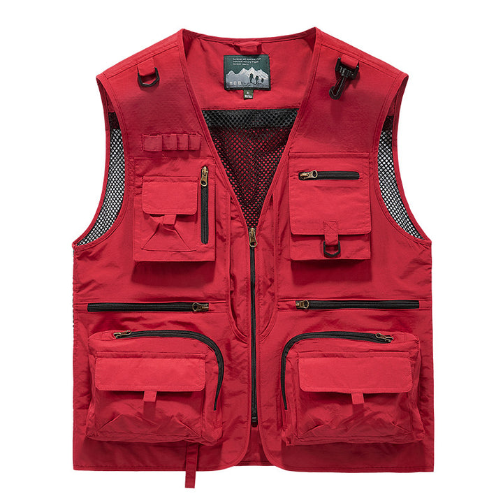 Men's nan multifunctional outdoor tactical vest with numerous pockets and mesh trim Mune Fashion