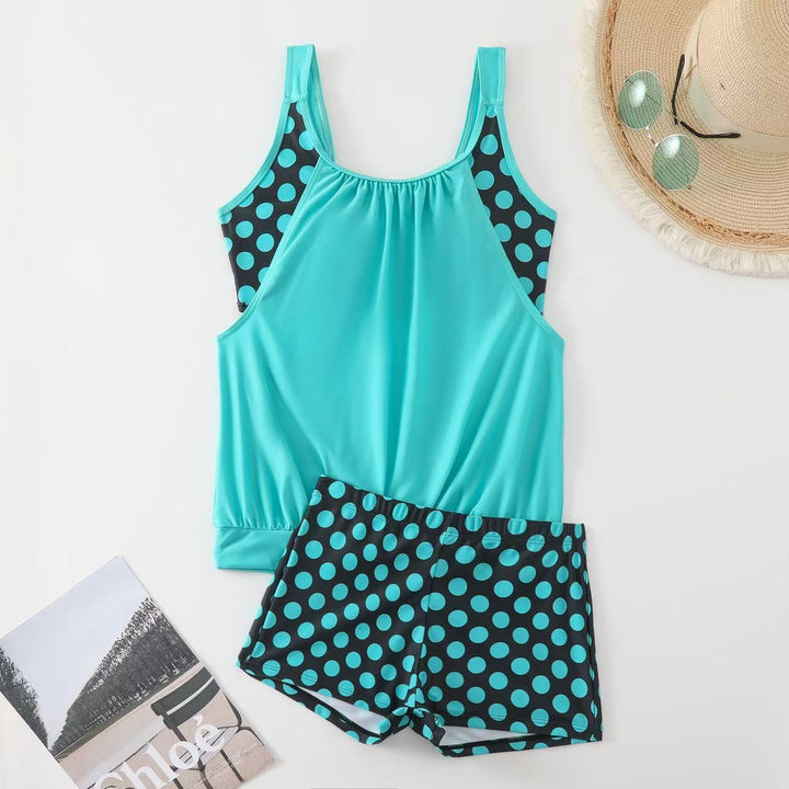 Ladies sporty tankini with polka dot design Mune Fashion
