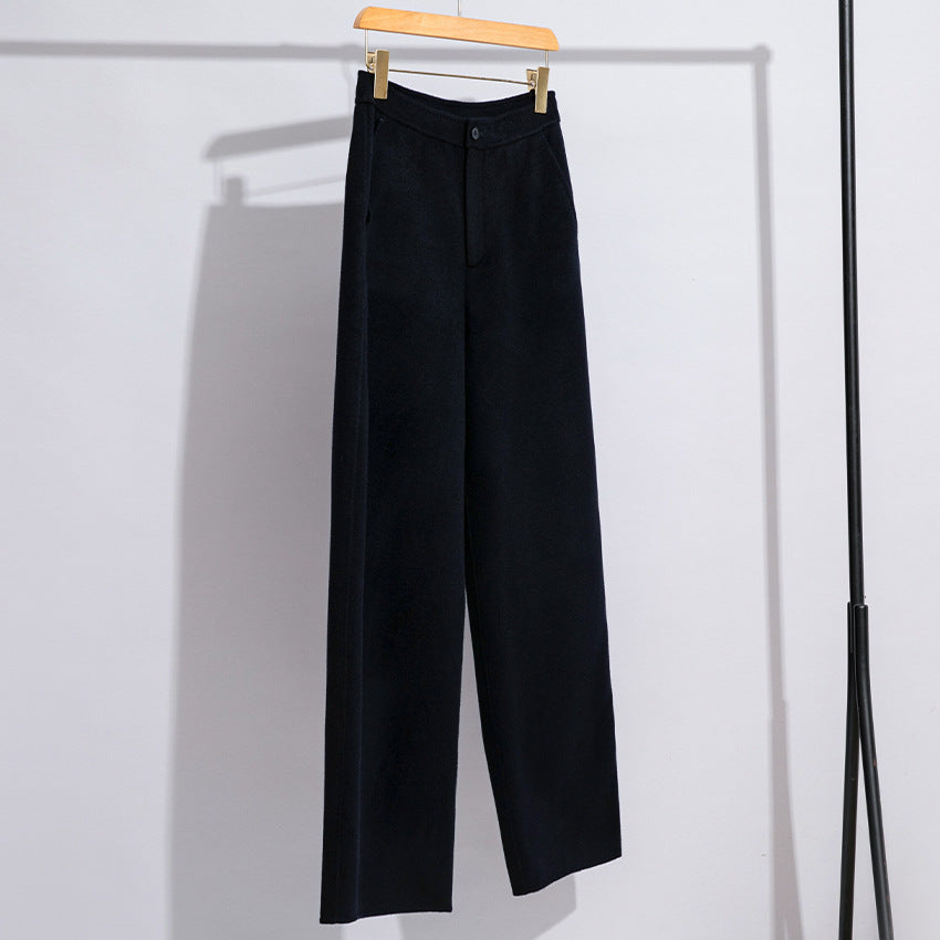 Women High-Waist Palazzo Pants with Wide Leg and Simple Waistband Mune Fashion