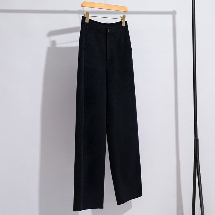 Women High-Waist Palazzo Pants with Wide Leg and Simple Waistband Mune Fashion