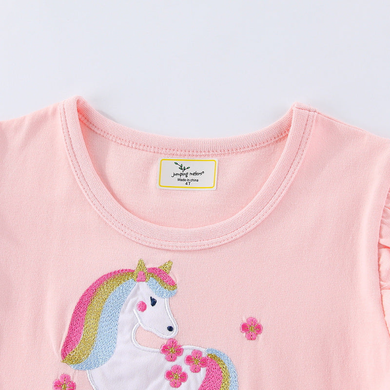 Girl Tulle Dress with Cute Unicorn Design Mune Fashion