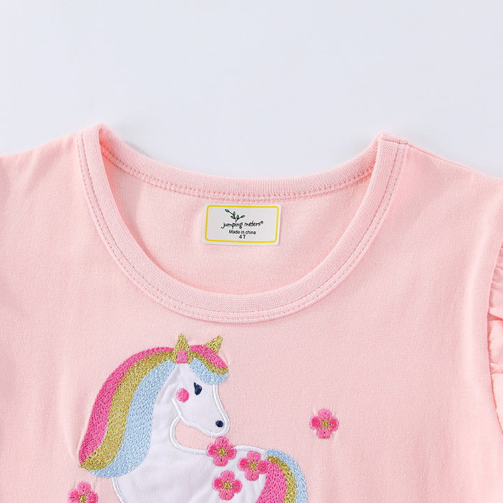 Girl Tulle Dress with Cute Unicorn Design Mune Fashion