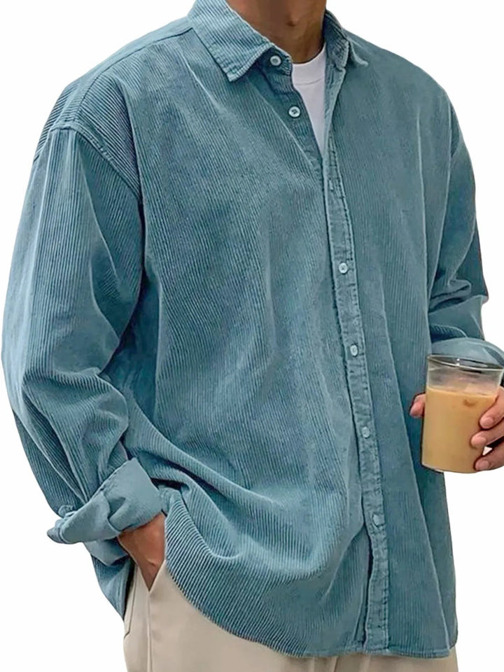 Men's casual cord shirt made of fine cord with oversized fit Mune Fashion