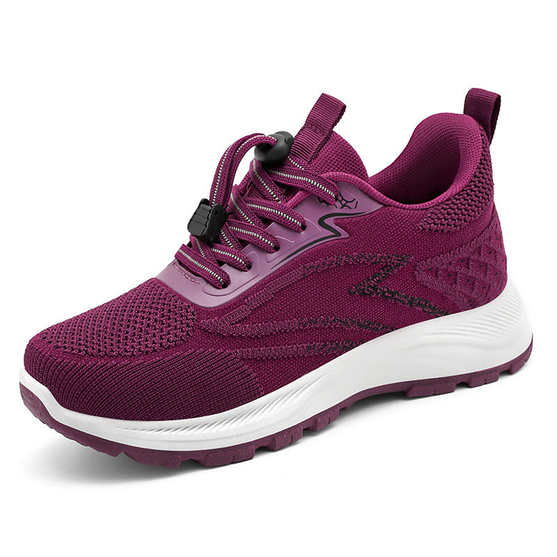 Women’s breathable knit running sneakers with quick-lace system, padded EVA midsole and patterned outsole Mune Fashion