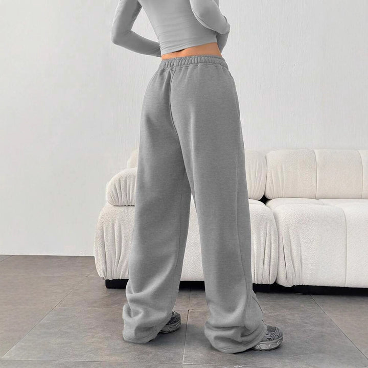 Women's cropped shirt and wide high-waist jogging pants set Mune Fashion