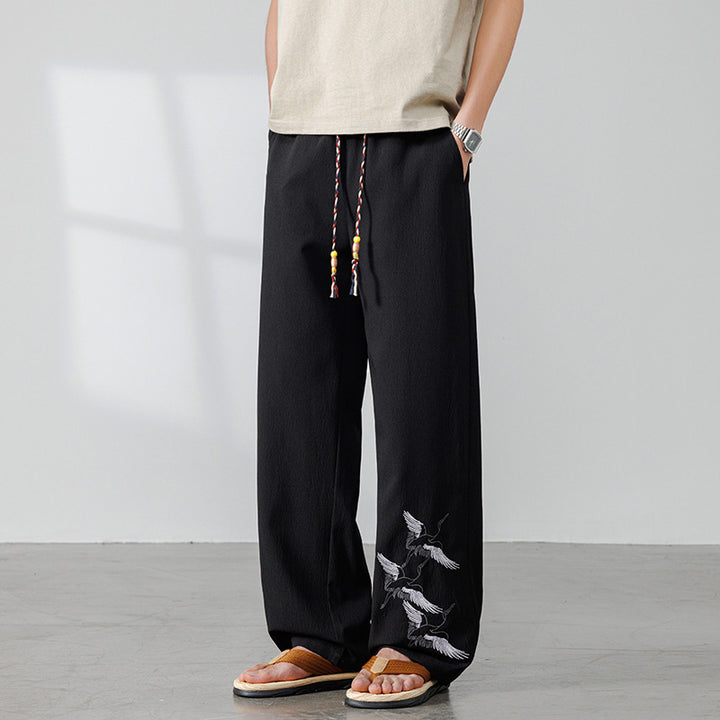 Men's Relaxed Pleated Trousers with Adjustable Waist Mune Fashion