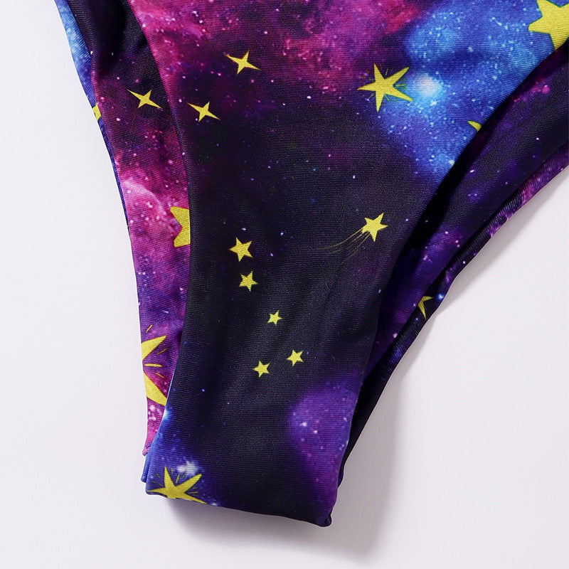 Women Colorful Star Motif Bikini Mune Fashion