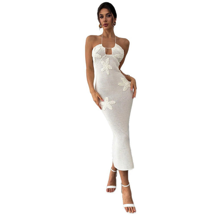 Women Crochet Maxi Dress with Floral Design Mune Fashion