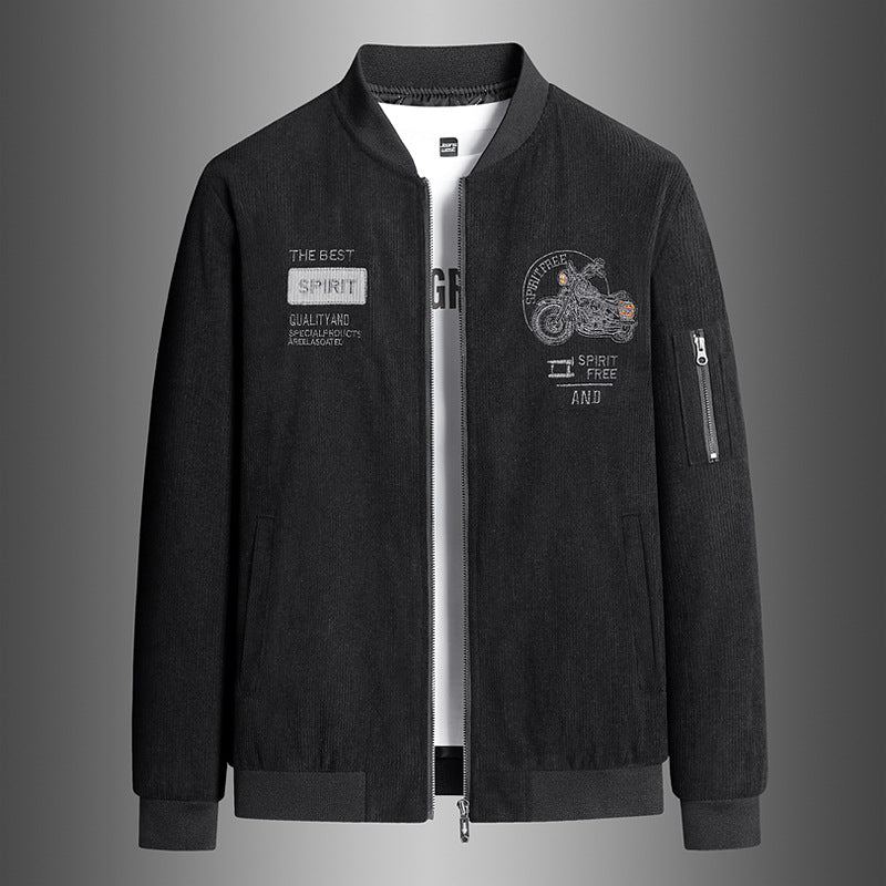 Men's Stylish Bomber Jacket with Stylish Motorcycle Design Mune Fashion