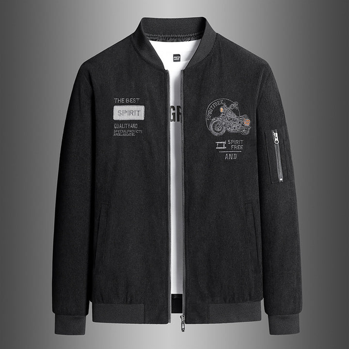 Men's Stylish Bomber Jacket with Stylish Motorcycle Design Mune Fashion