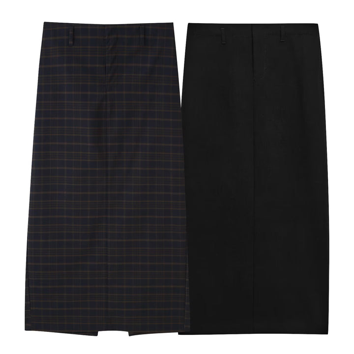 Women's high-waisted pencil skirt with center pleat and belt loops Mune Fashion