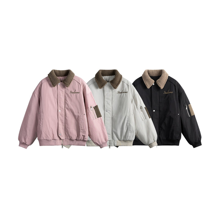Unisex Padded Bomber Jacket with Teddy Collar and Utility Arm Pocket Mune Fashion