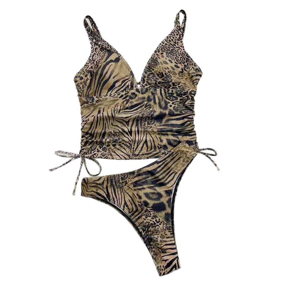 Women's bikini set with sophisticated leopard pattern and adjustable straps Mune Fashion