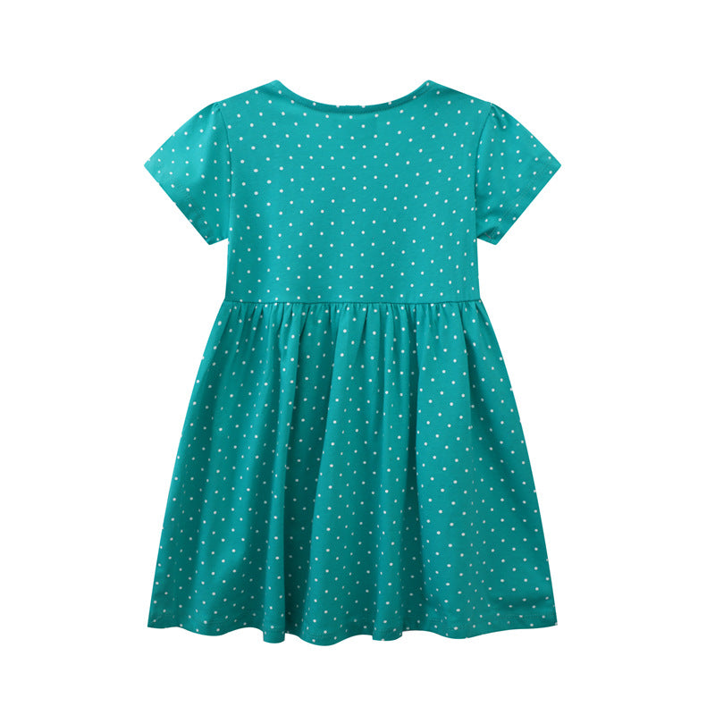 Girl's casual dress with button-embellished chest Mune Fashion