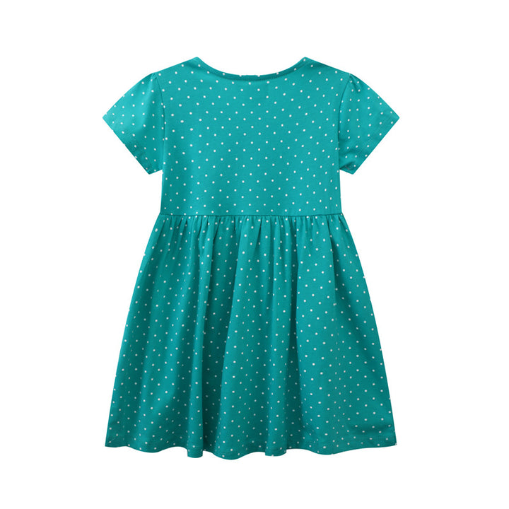 Girl's casual dress with button-embellished chest Mune Fashion