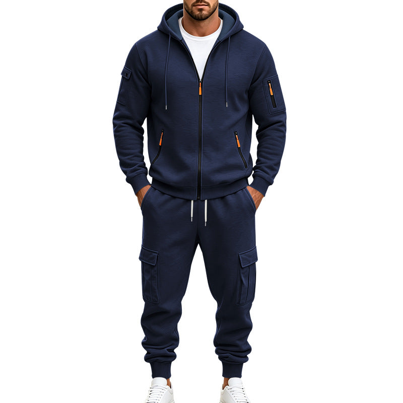 Men's Functional Cargo Sweatset with Hoodie and Multi-Pocket Jogger Mune Fashion