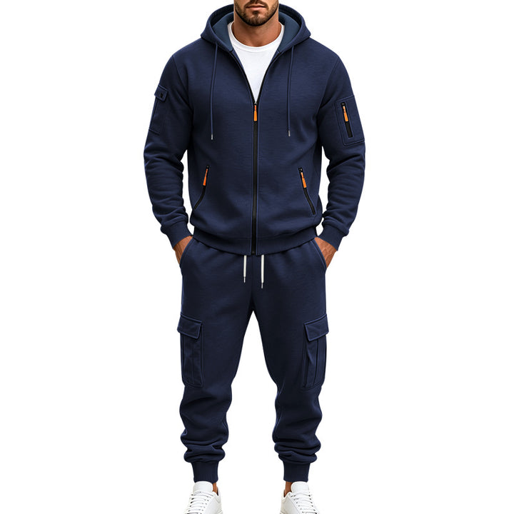 Men's Functional Cargo Sweatset with Hoodie and Multi-Pocket Jogger Mune Fashion