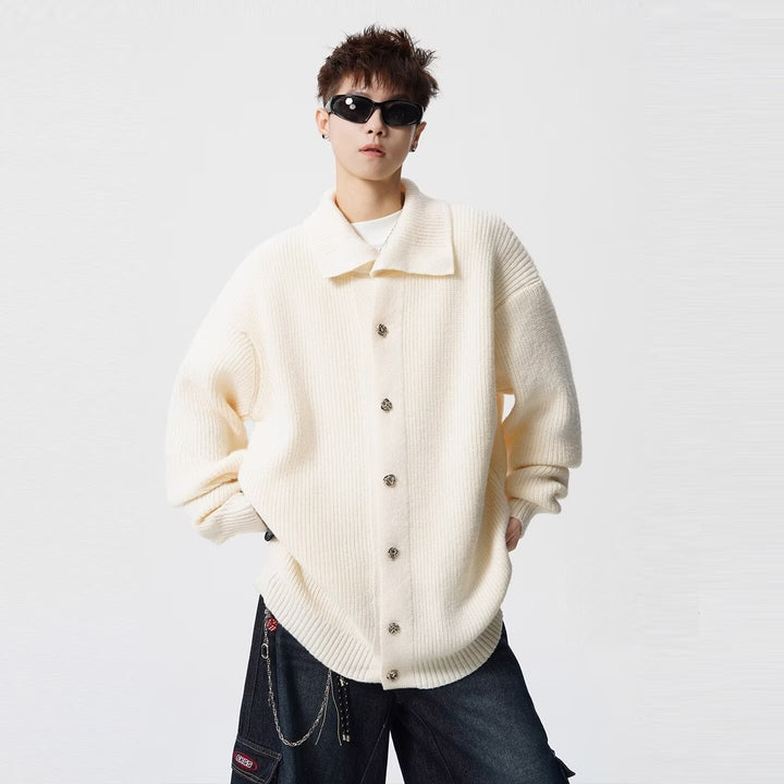 Unisex Oversized Cardigan with Button Placket Mune Fashion