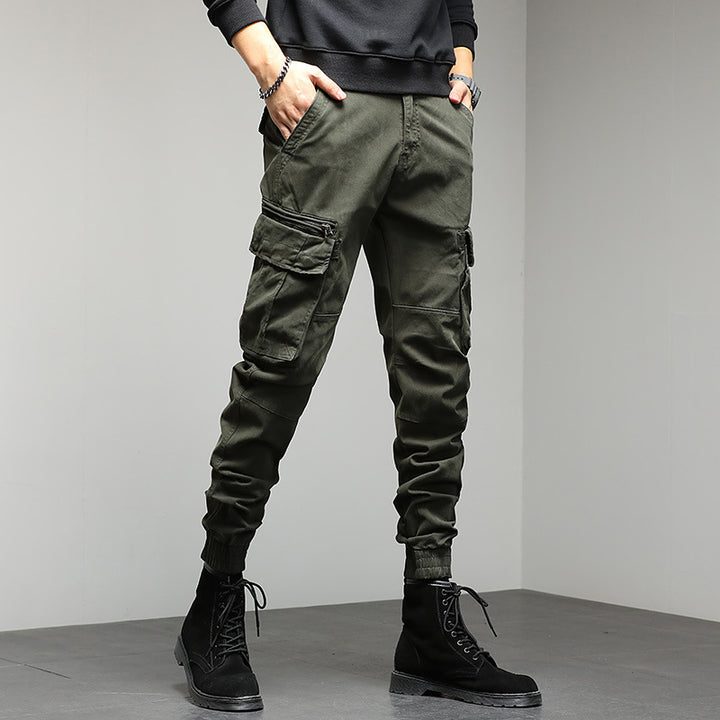 Men's Tactical-Style Cargo Jogger Pants with Multifunctional Pockets and Elastic Cuffs Mune Fashion