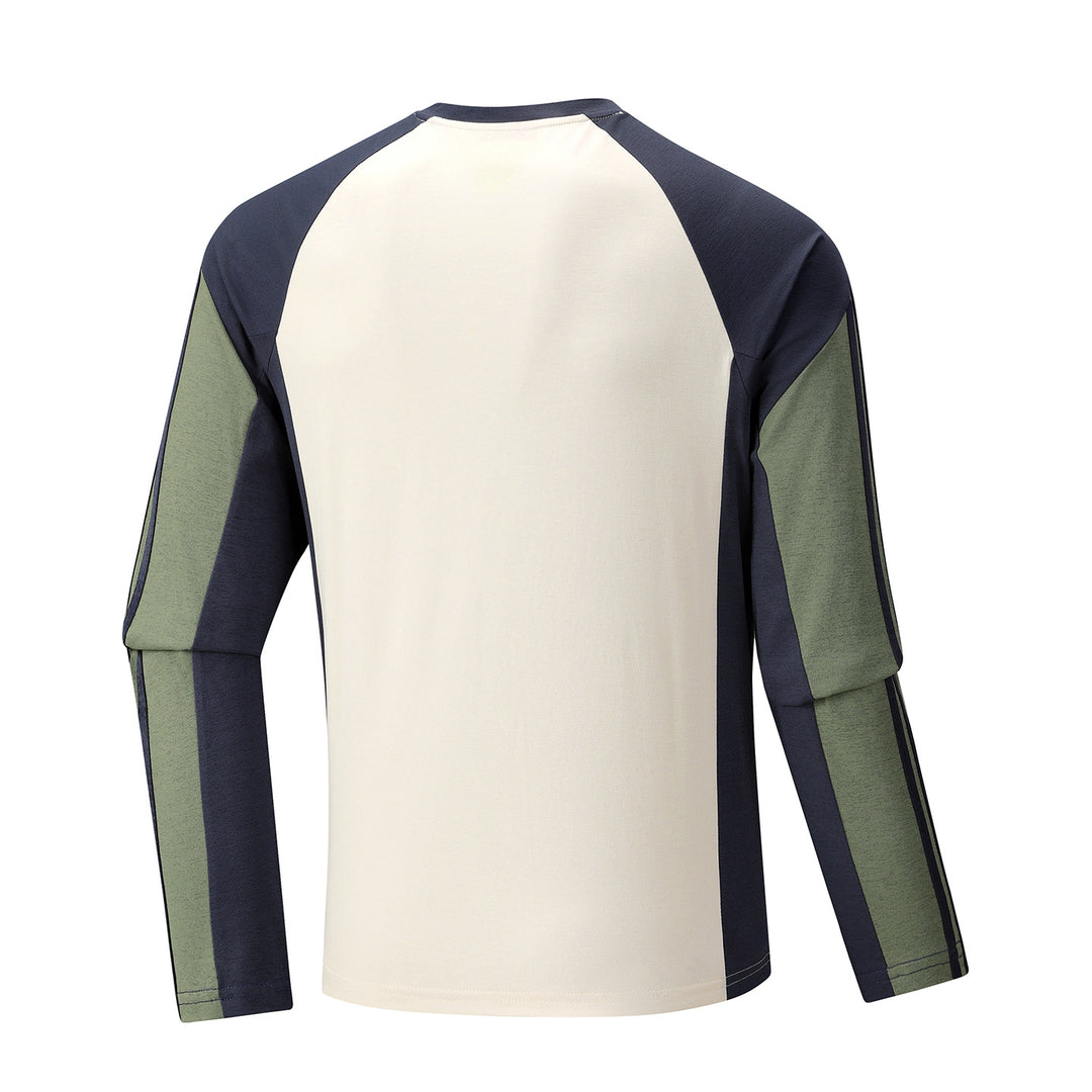 Men's Breathable Long Sleeve Training Shirt with Short Zipper and Raglan Sleeves Mune Fashion