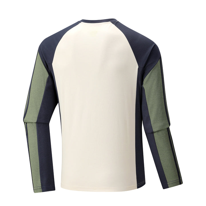 Men's Breathable Long Sleeve Training Shirt with Short Zipper and Raglan Sleeves Mune Fashion