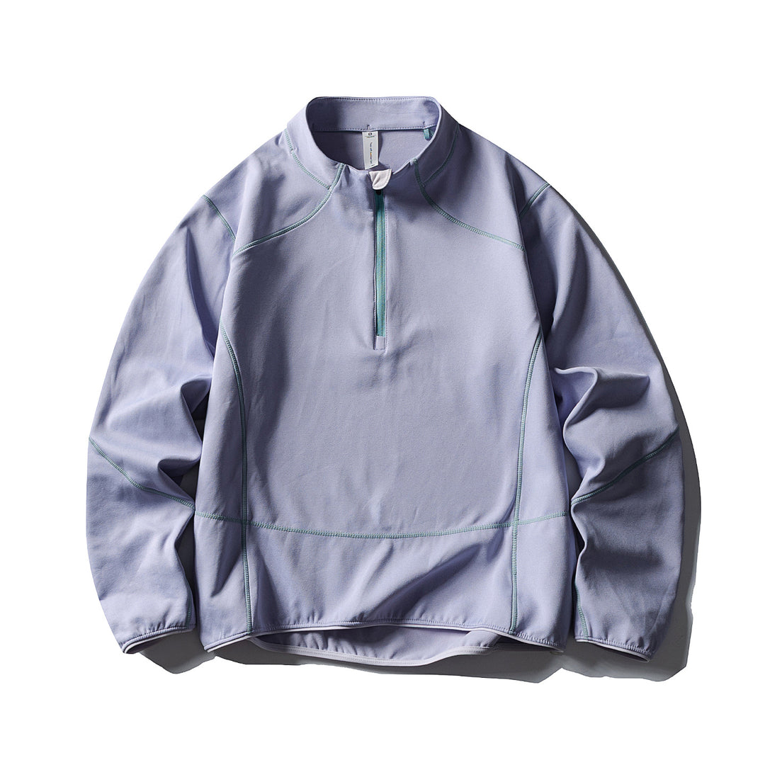 Unisex Half-zip fleece pullover with stand-up collar, flat seams and adjustable hem Mune Fashion