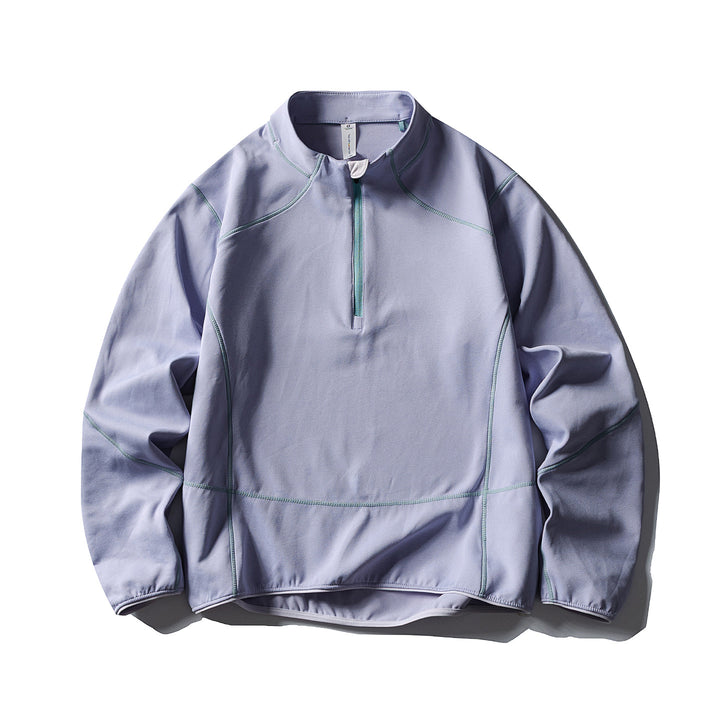 Unisex Half-zip fleece pullover with stand-up collar, flat seams and adjustable hem Mune Fashion