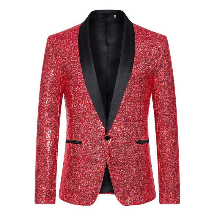 Mune Fashion Men's Sequin Blazer with Shawl Collar