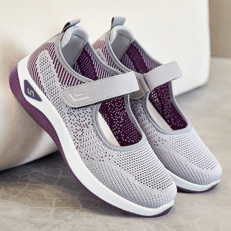 Women Sporty Sneakers with Velcro Closure and Breathable Mesh Structure Mune Fashion