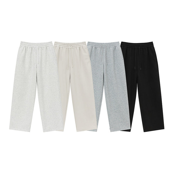 Unisex Relaxed-Fit Lounge Pants with High Elastic Waistband, Drawstring, and Straight Leg Mune Fashion