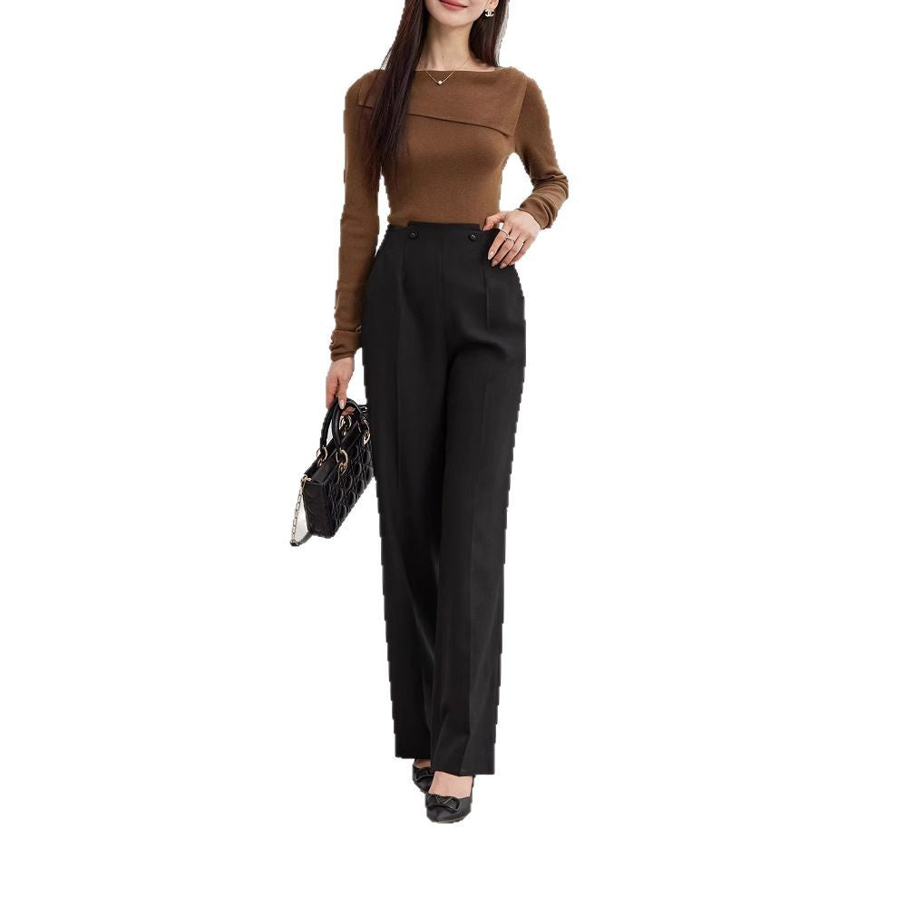 Women's Elegant and High-Waisted Suit Pants Drune