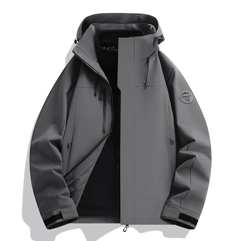 Men's Waterproof Softshell Jacket with Fleece Lining, Adjustable Hood & Zip Breast Pocket Mune Fashion