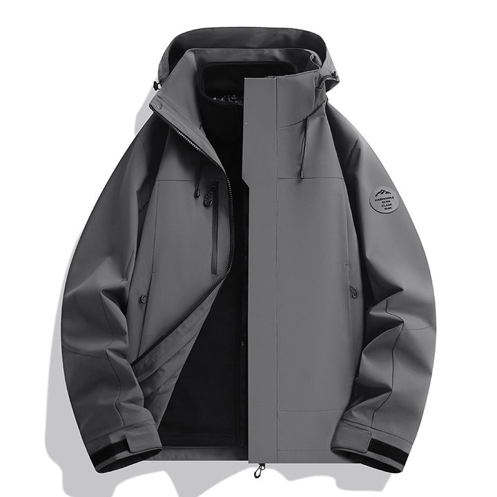 Men's Waterproof Softshell Jacket with Fleece Lining, Adjustable Hood & Zip Breast Pocket Mune Fashion