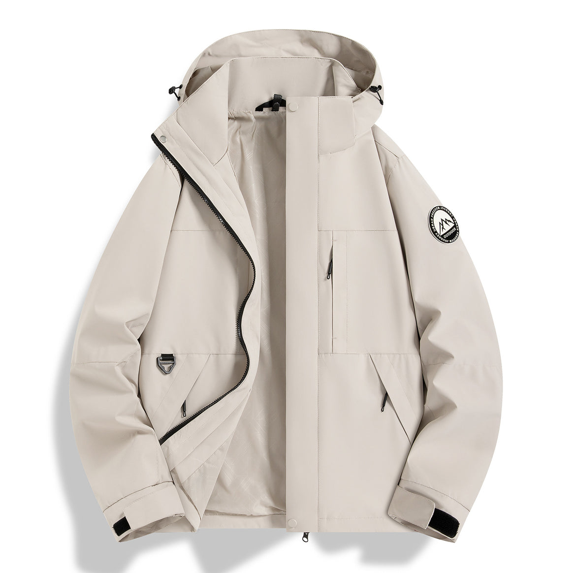 Women's Waterproof Technical Hooded Jacket with Welded Seams and Adjustable Cuffs Mune Fashion
