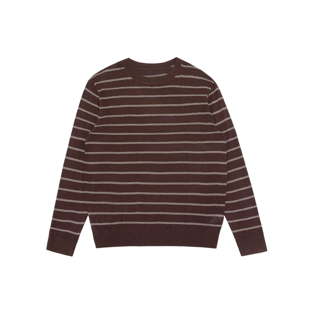 Unisex Striped Fine Knit Crew Neck Sweater made of Cotton Blend Mune Fashion